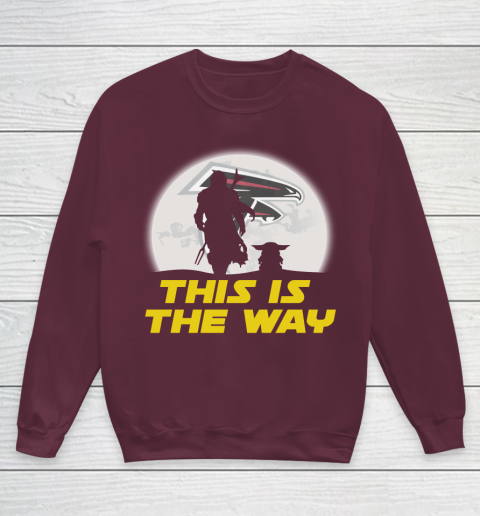 Atlanta Falcons NFL Football Star Wars Yoda And Mandalorian This Is The Way Youth Sweatshirt 4