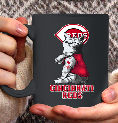 MLB Baseball My Cat Loves Cincinnati Reds Ceramic Mug 11oz 2