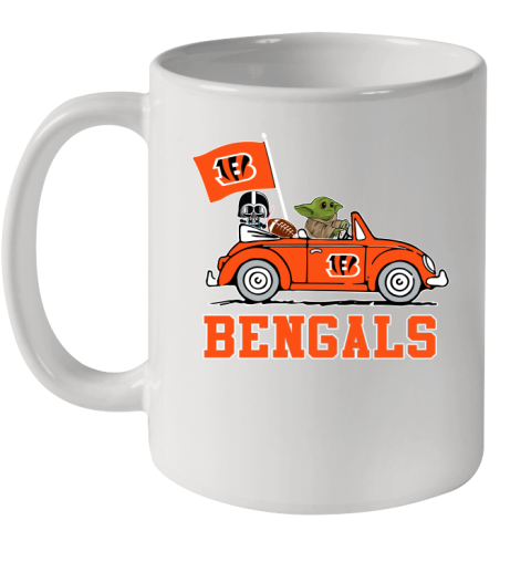 NFL Football Cincinnati Bengals Darth Vader Baby Yoda Driving Star Wars Shirt Ceramic Mug 11oz