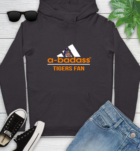 MLB A Badass Detroit Tigers Fan Adidas Baseball Sports Youth Hoodie 8