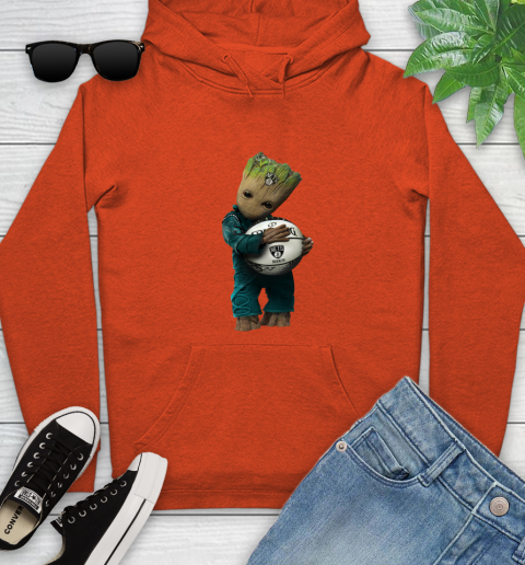 NBA Groot Guardians Of The Galaxy Basketball Sports Brooklyn Nets Youth Hoodie 5