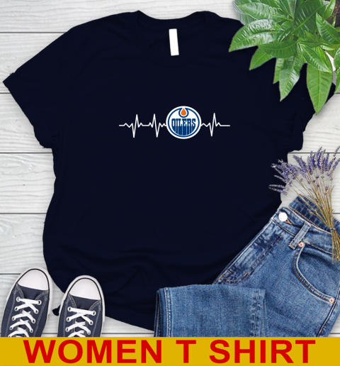 Edmonton Oilers NHL Hockey Heart Beat Shirt Women's T-Shirt 2