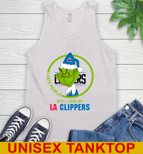 LA Clippers NBA Christmas Grinch I Hate People But I Love My Favorite Basketball Team Tank Top