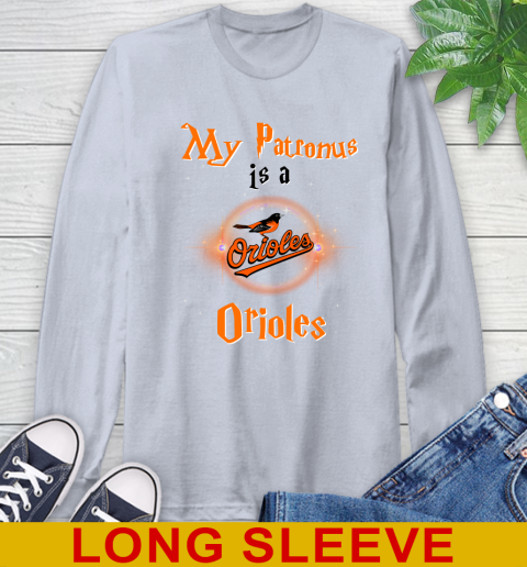MLB Baseball Harry Potter My Patronus Is A Baltimore Orioles Long Sleeve T-Shirt 6