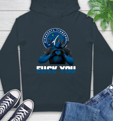 NBA Minnesota Timberwolves Deadpool Love You Fuck You Basketball Sports Hoodie 7