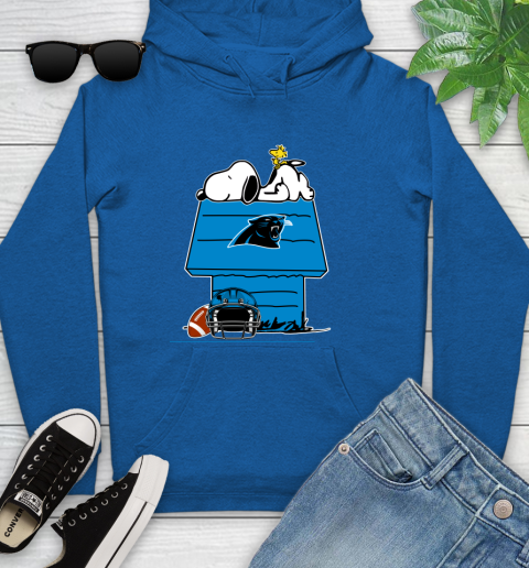 Carolina Panthers NFL Football Snoopy Woodstock The Peanuts Movie Youth Hoodie 9