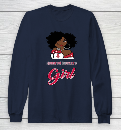 Houston Rockets Girl NBA Long Sleeve T-Shirt 4