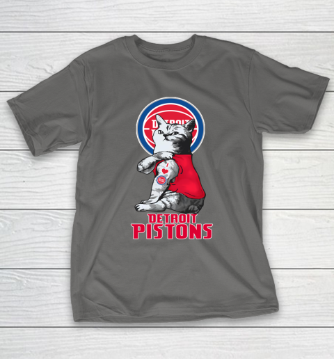 NBA Basketball My Cat Loves Detroit Pistons T-Shirt 8