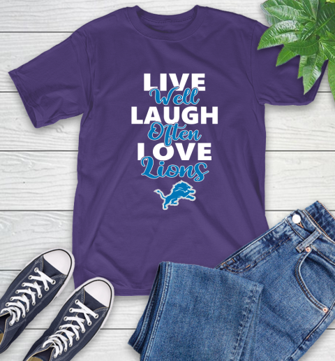 NFL Football Detroit Lions Live Well Laugh Often Love Shirt T-Shirt 5