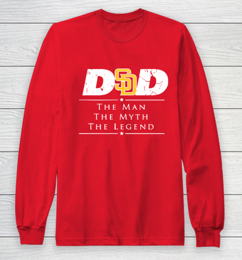 San Diego Padres MLB Baseball Dad The Man The Myth The Legend Long Sleeve T-Shirt 7