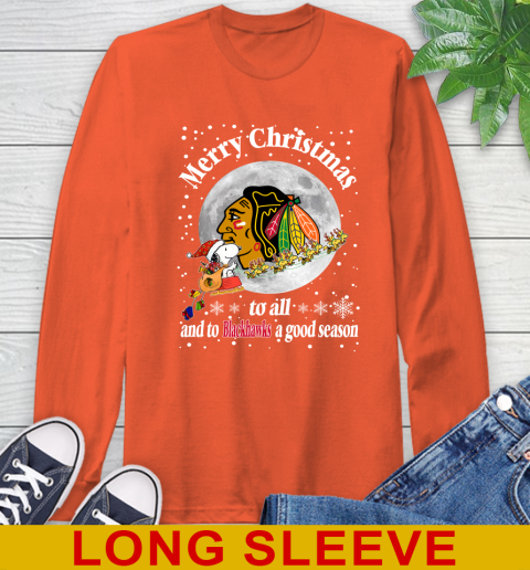 Chicago Blackhawks Merry Christmas To All And To Blackhawks A Good Season NHL Hockey Sports Long Sleeve T-Shirt 4