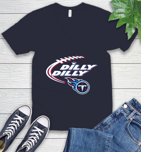 NFL Tennessee Titans Dilly Dilly Football Sports V-Neck T-Shirt 3