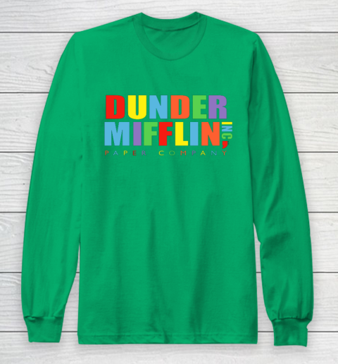 The Office Dunder Mifflin Rainbow Letters Long Sleeve T-Shirt 4
