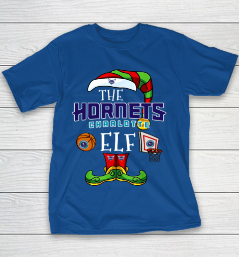 Charlotte Hornets Christmas ELF Funny NBA Youth T-Shirt 6