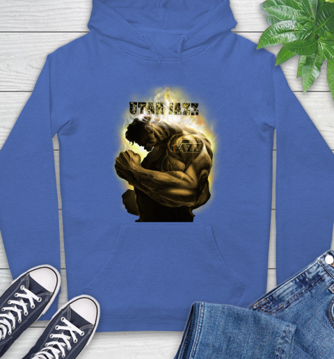 Utah Jazz NBA Basketball Hulk Marvel Avengers Sports Hoodie 9