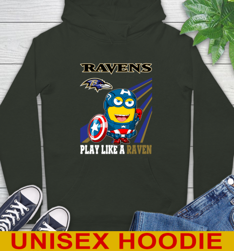 NFL Football Baltimore Ravens Captain America Marvel Avengers Minion Shirt Hoodie 12