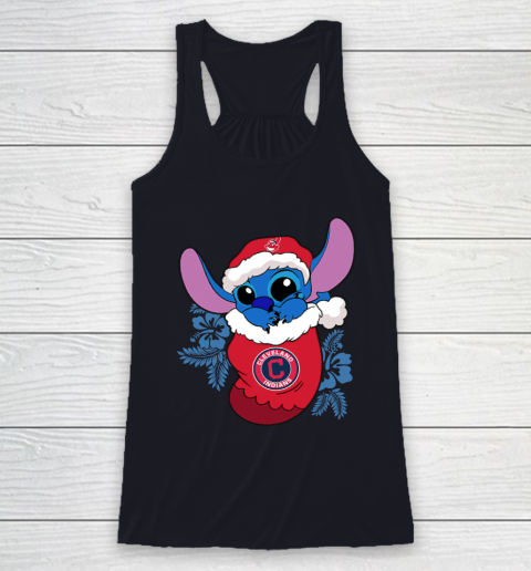 Cleveland Indians Christmas Stitch In The Sock Funny Disney MLB Racerback Tank 8