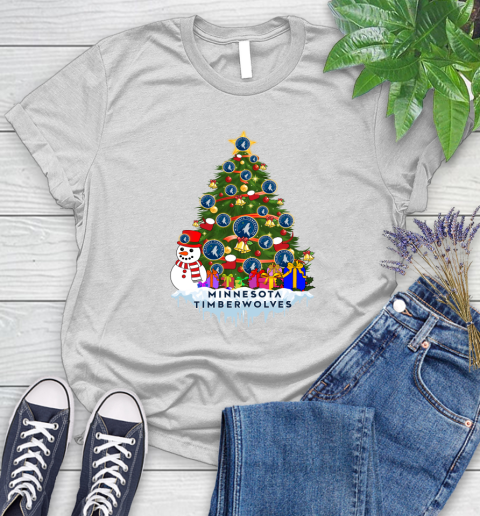 Minnesota Timberwolves Merry Christmas NBA Basketball Sports Women's T-Shirt