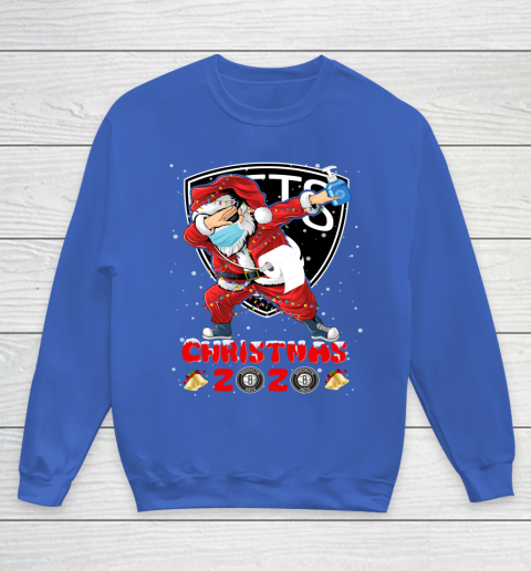 Brooklyn Nets Funny Santa Claus Dabbing Christmas 2020 NBA Youth Sweatshirt 6