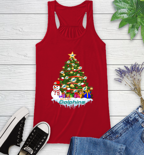 Miami Dolphins Merry Christmas NFL Football Sports Racerback Tank 6