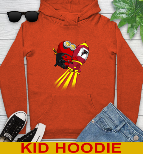 NFL Football Atlanta Falcons Deadpool Minion Marvel Shirt Youth Hoodie 4