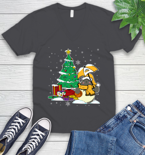Denver Nuggets NBA Basketball Cute Tonari No Totoro Christmas Sports V-Neck T-Shirt 4