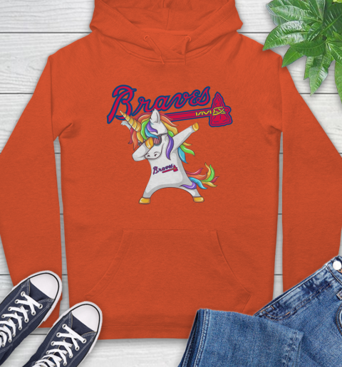 Atlanta Braves MLB Baseball Funny Unicorn Dabbing Sports Hoodie 5