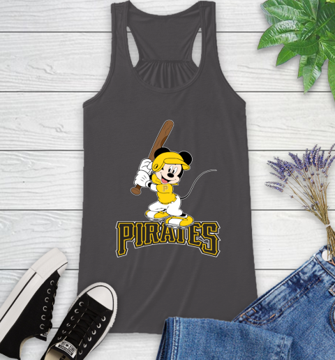 MLB Baseball Pittsburgh Pirates Cheerful Mickey Mouse Shirt Racerback Tank 12