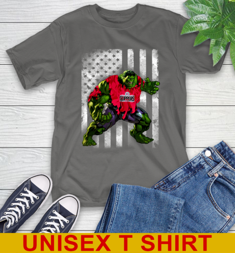 LA Clippers Hulk Marvel Avengers NBA Basketball American Flag T-Shirt 10