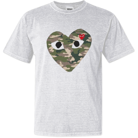 CDG PLAY CAMO BIG HEART Dyed Heavyweight T-Shirt
