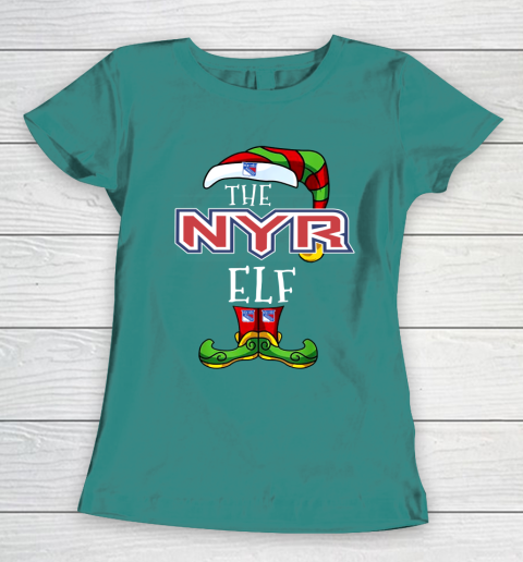 New York Rangers Christmas ELF Funny NHL Women's T-Shirt 10
