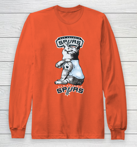 NBA Basketball My Cat Loves San Antonio Spurs Long Sleeve T-Shirt 3