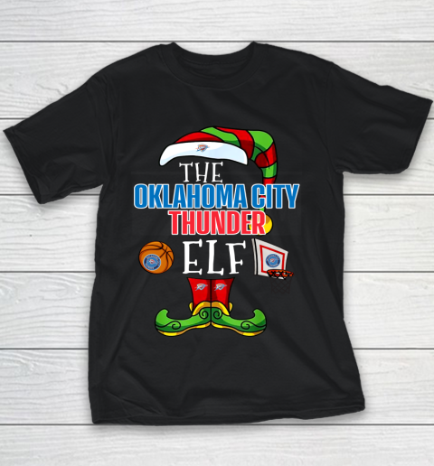 Oklahoma City Thunder Christmas ELF Funny NBA Youth T-Shirt