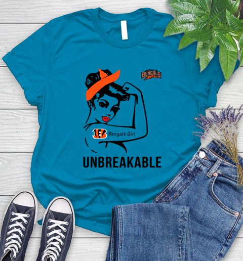 NFL Cincinnati Bengals Girl Unbreakable Football Sports Women's T-Shirt 5
