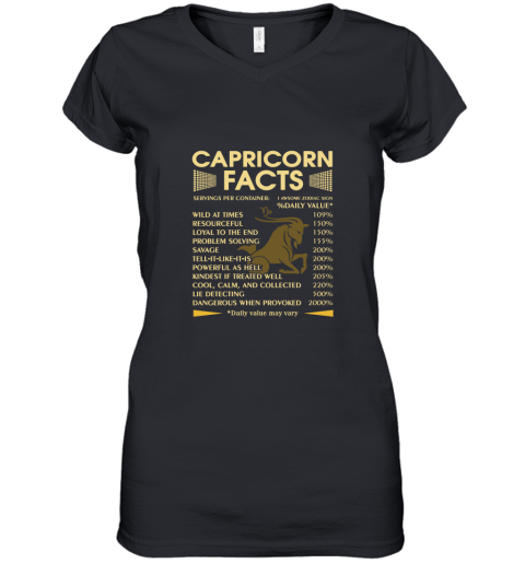 Capricorn Facts Awesome Zodiac Sign Daily Value Women's V-Neck T-Shirt