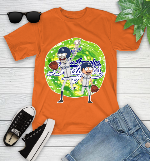 MLB Los Angeles Dodgers Rick And Morty Baseball Sports Youth T-Shirt 7