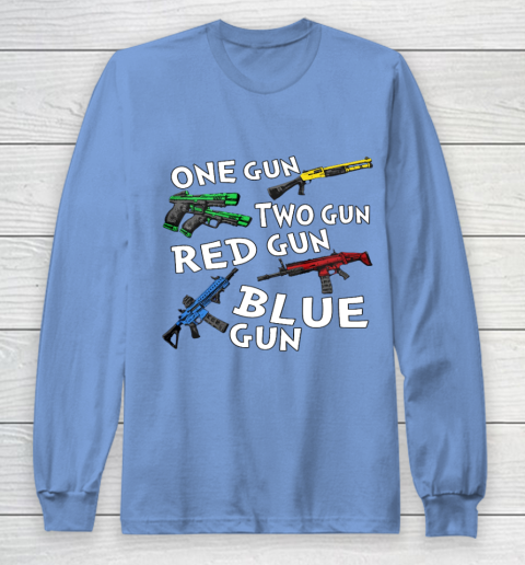 One Gun Two Gun Red Gun Blue Gun Long Sleeve T-Shirt 8