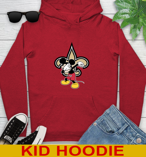 New Orleans Saints NFL Football Dabbing Mickey Disney Sports Youth Hoodie 11