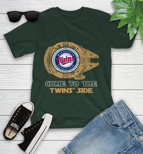 MLB Come To The Minnesota Twins Side Star Wars Baseball Sports Youth T-Shirt 5