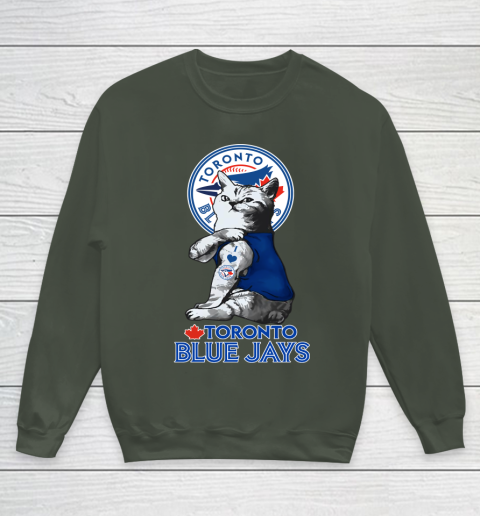 MLB Baseball My Cat Loves Toronto Blue Jays Youth Sweatshirt 8