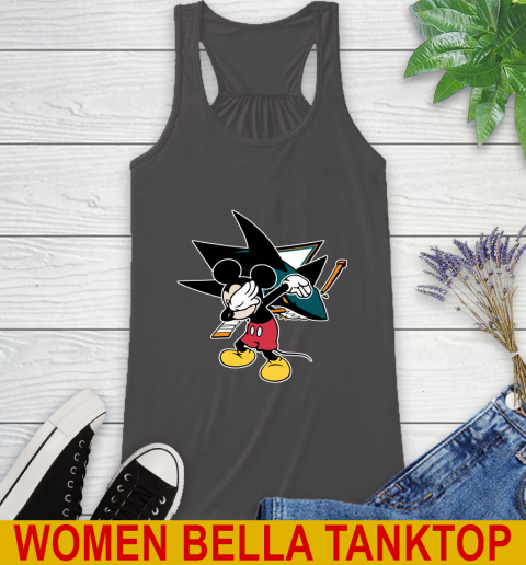 San Jose Sharks NHL Hockey Dabbing Mickey Disney Sports Racerback Tank 12