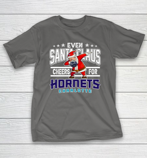 Charlotte Hornets Even Santa Claus Cheers For Christmas NBA T-Shirt 8
