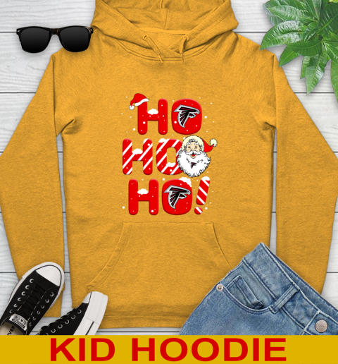 Atlanta Falcons NFL Football Ho Ho Ho Santa Claus Merry Christmas Shirt Youth Hoodie 2