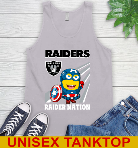NFL Football Oakland Raiders Captain America Marvel Avengers Minion Shirt Tank Top 3