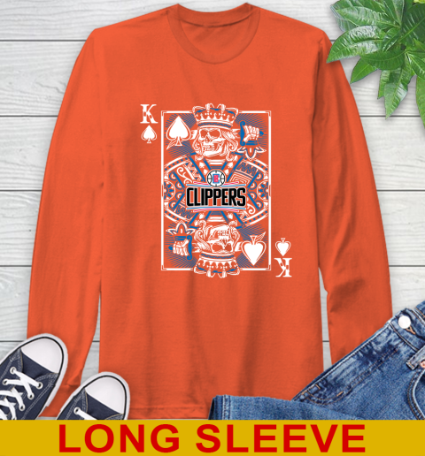 LA Clippers NBA Basketball The King Of Spades Death Cards Shirt Long Sleeve T-Shirt 4