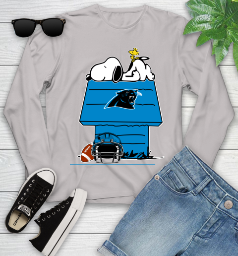 Carolina Panthers NFL Football Snoopy Woodstock The Peanuts Movie Youth Long Sleeve 12