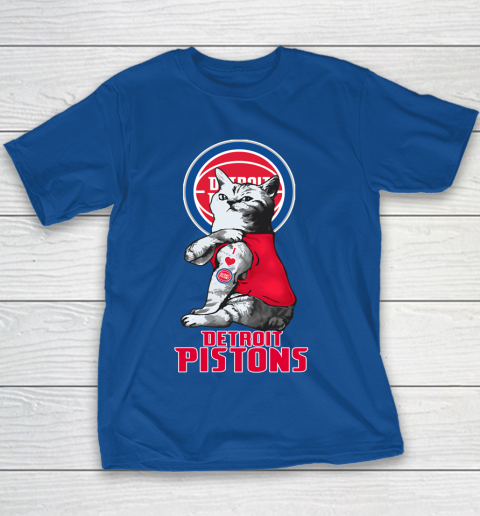 NBA Basketball My Cat Loves Detroit Pistons Youth T-Shirt 6