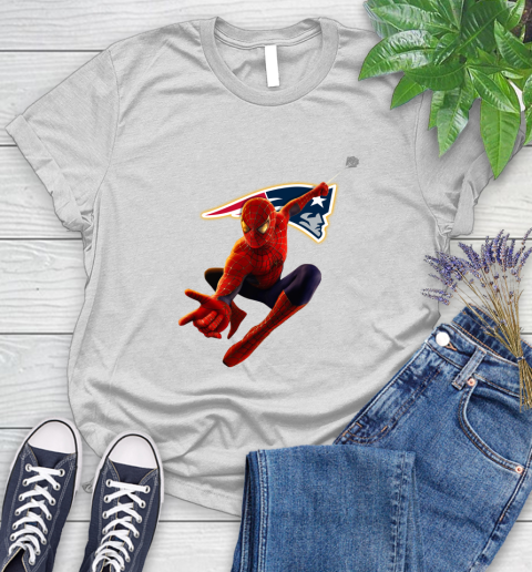 NFL Spider Man Avengers Endgame Football New England Patriots Women's T-Shirt