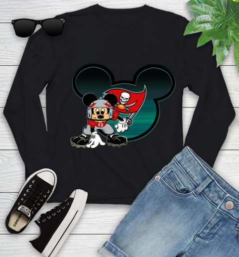 NFL Tampa Bay Buccaneers Mickey Mouse Disney Football T Shirt Youth Long Sleeve 2