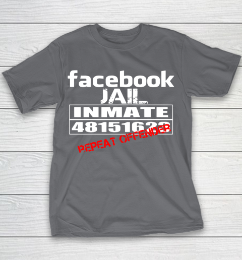 Facebook Jail tshirt Inmate 48151623 Repeat Offender Youth T-Shirt 5